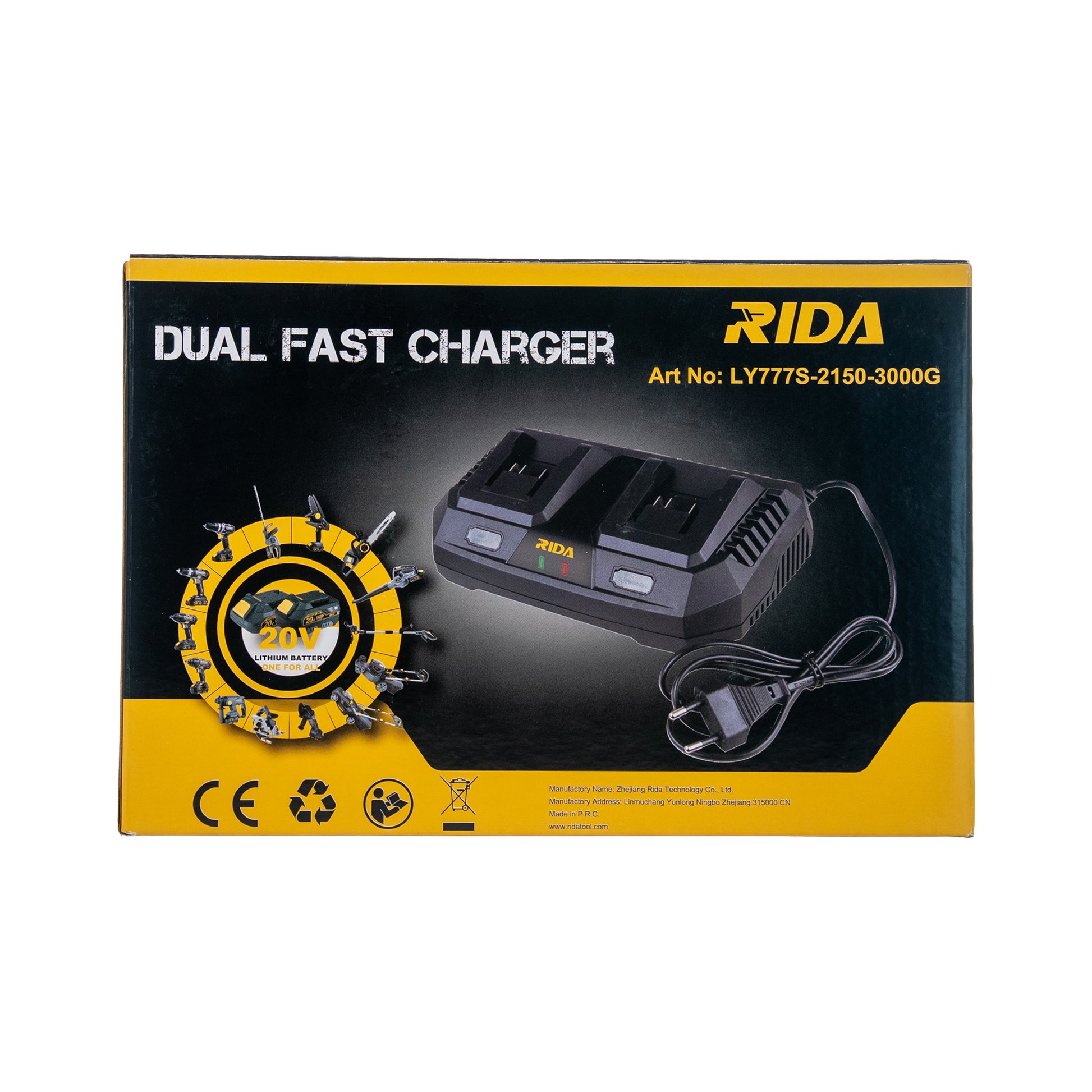 Cargador Doble 20V RIDA