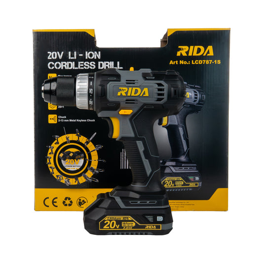Taladro Inalámbrico 20V RIDA LCD787-1S con batería de litio 20V