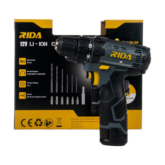 Taladro Atornillador Inalámbrico 12V RIDA