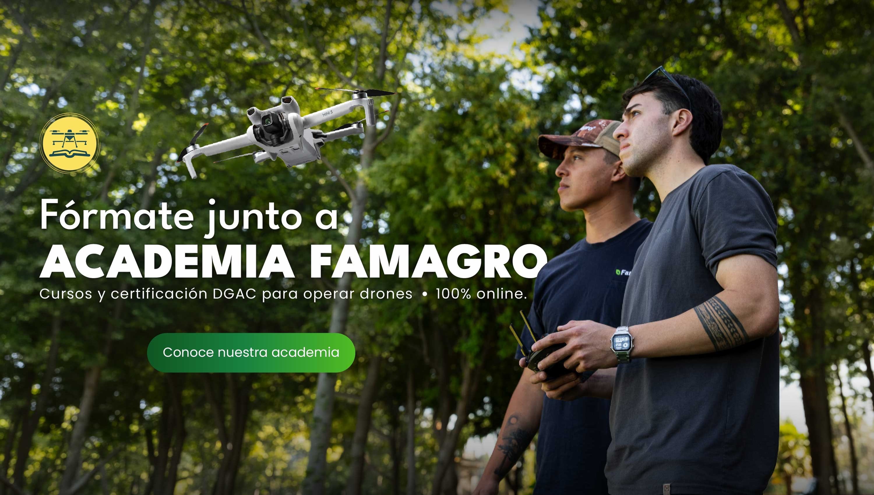 Fórmate junto a Academia Famagro: cursos y certificación DGAC para operar drones, 100% online